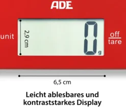 ADE Digitale Küchenwaage »Leonie«, rot