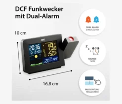 ADE Wetterstation mit Funk-Außensensor und Projektion