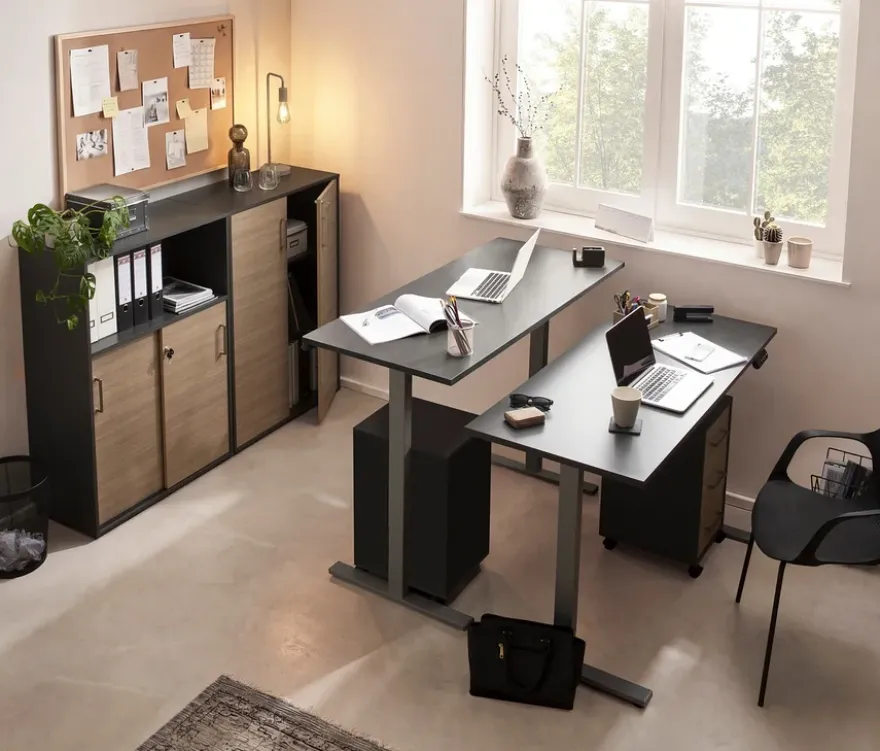 Aktenschrank »Metz«, 2-türig, anthrazit/canello
