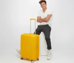 American Tourister Hartschalen-Koffer »Soundbox« Spinner, groß, golden yellow