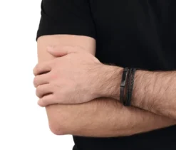 Amor Edelstahl Armschmuck »Leder« für Herren