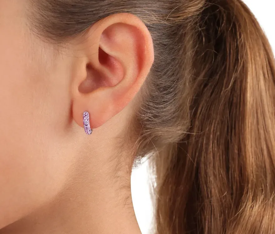 Amor 925 Silber Kinder-Ohrschmuck »Zirkonia rosa«