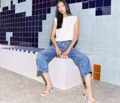 Angels Jeans »Linn« Culotte Fransen, light blue
