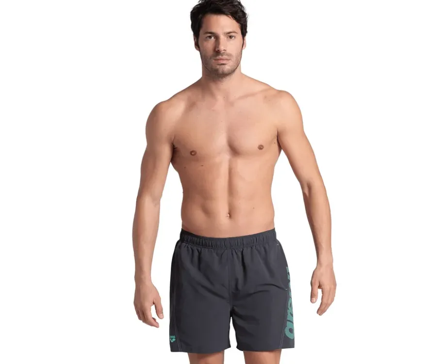 arena Badeshorts Fundamentals Logo, grau