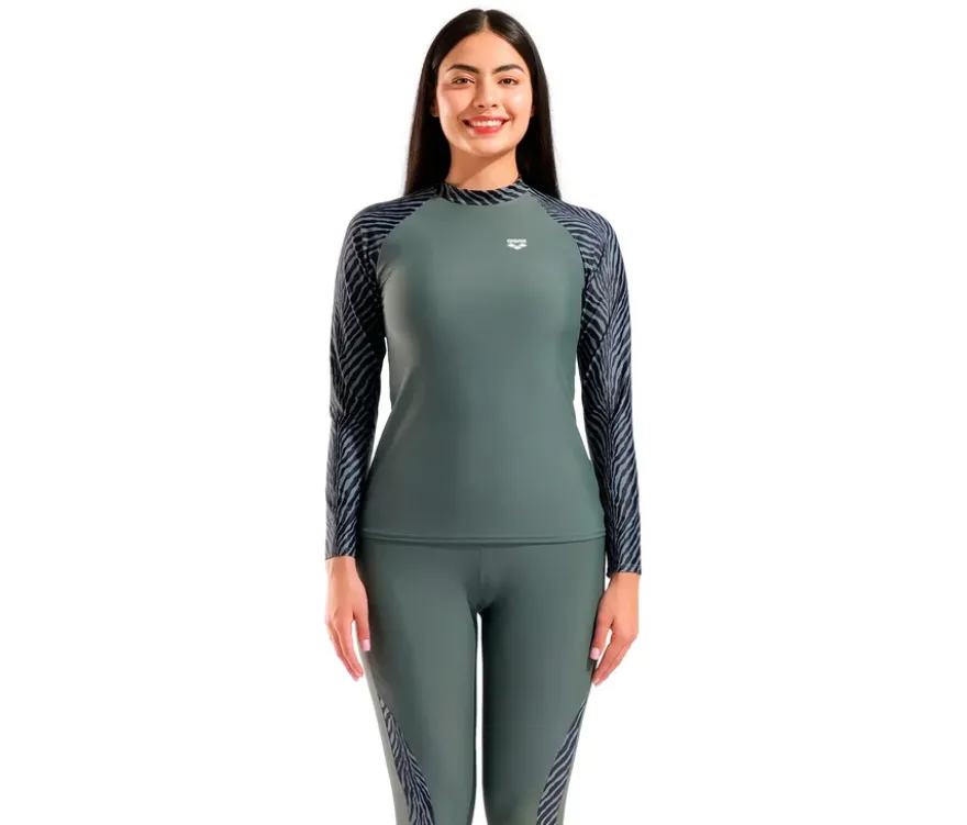 arena Damen-UV-Schutz-Rash-Allover-Langarm-Schwimmshirt