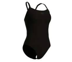 arena Feel Damen Badeanzug Solid Lightdrop Back Bustier, BLACK-BLACK