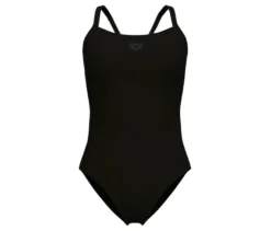 arena Feel Damen Badeanzug Solid Lightdrop Back Bustier, BLACK-BLACK