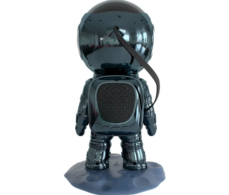 Astronaut mit Projektor und Lautsprecher