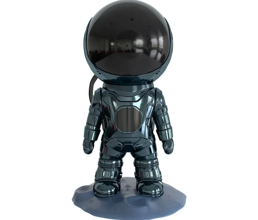 Astronaut mit Projektor und Lautsprecher