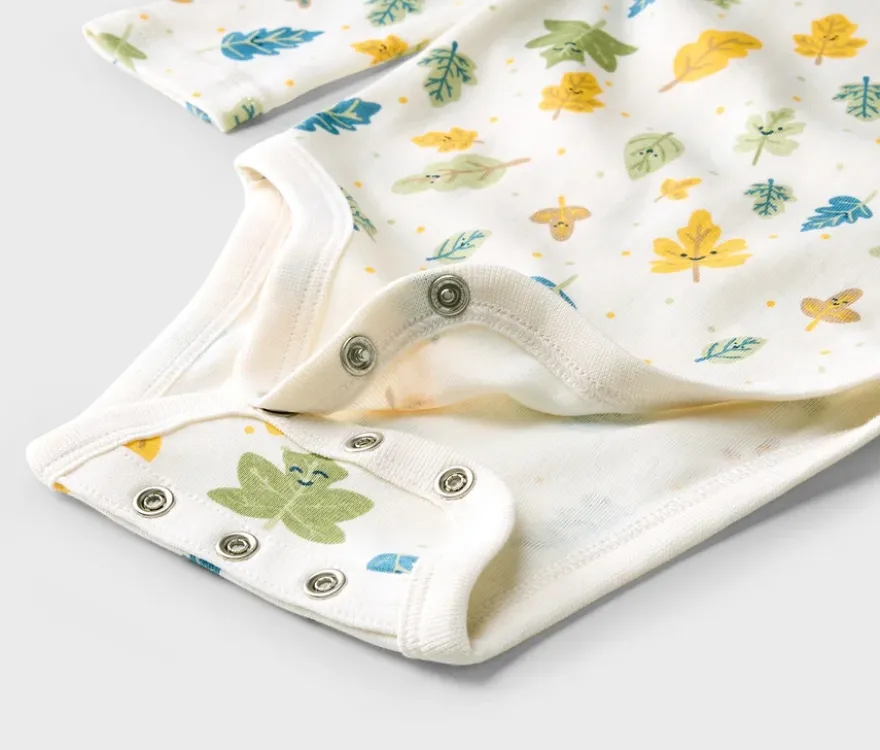 5 Baby-Bodys mit Mitwachsfunktion, Waldtiere