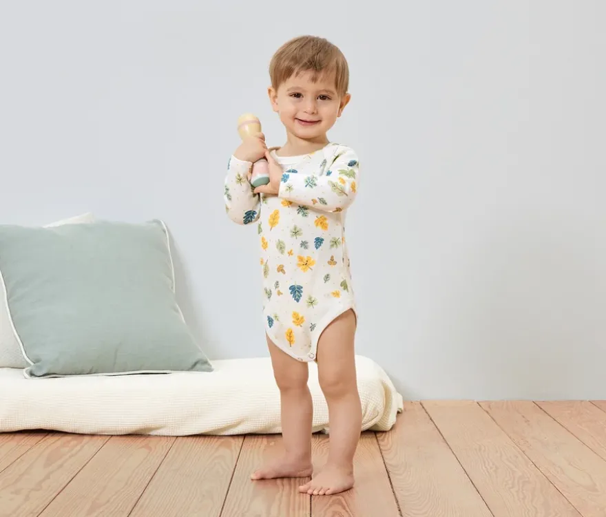 5 Baby-Bodys mit Mitwachsfunktion, Waldtiere