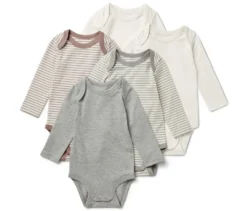 5 Baby-Bodys mit Mitwachsfunktion