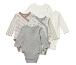 5 Baby-Bodys mit Mitwachsfunktion