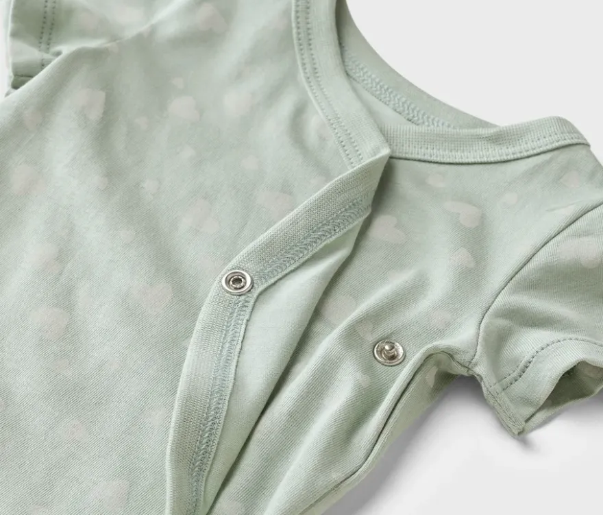 5 Baby-Bodys mit Mitwachsfunktion, Herzen
