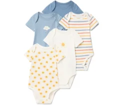 5 Baby-Bodys mit Mitwachsfunktion