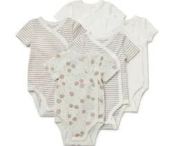 5 Baby-Bodys mit Mitwachsfunktion