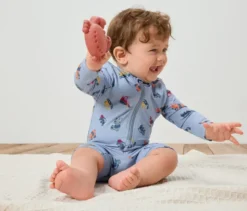 Baby-Einteiler mit UV-Schutzfaktor 50+, Bagger