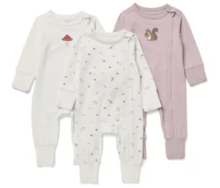 Baby-Pyjama, rosa/weiß