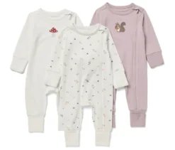 Baby-Pyjama, rosa/weiß