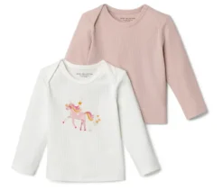 2 Baby-Rippshirts, Einhorn