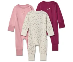 3 Baby-Schlafanzüge, Blumen