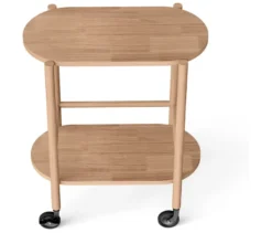 Barwagen aus Massivholz mit 2 Ebenen