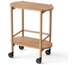Barwagen aus Massivholz mit 2 Ebenen