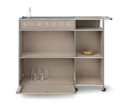 Barwagen Metall »CN3« mit Klappenfach, taupe
