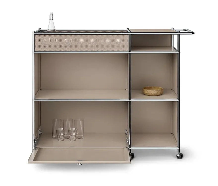 Barwagen Metall »CN3« mit Klappenfach, taupe