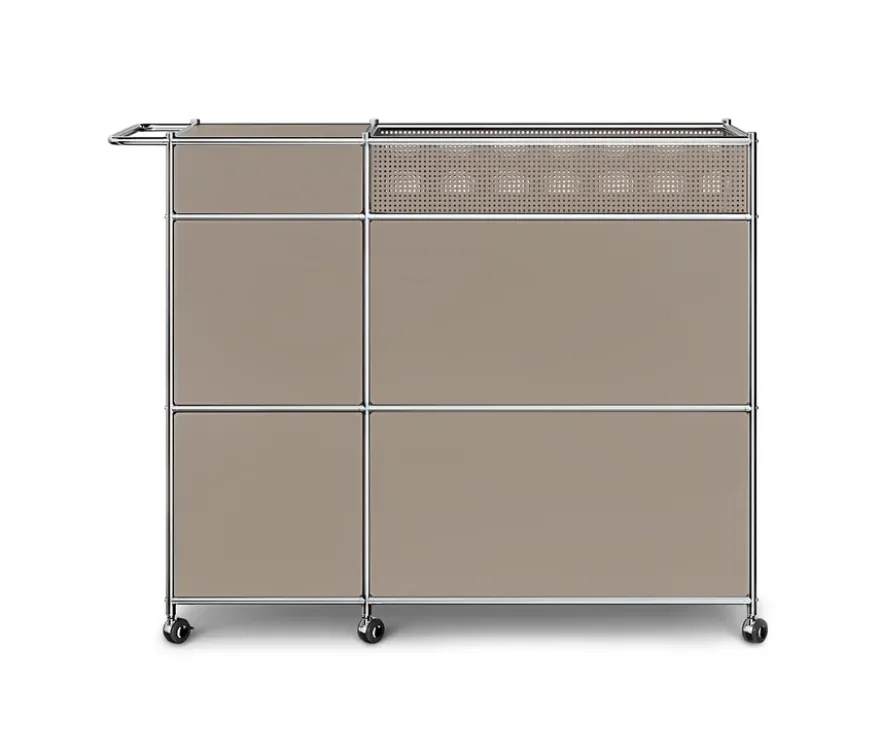 Barwagen Metall »CN3« mit Klappenfach, taupe