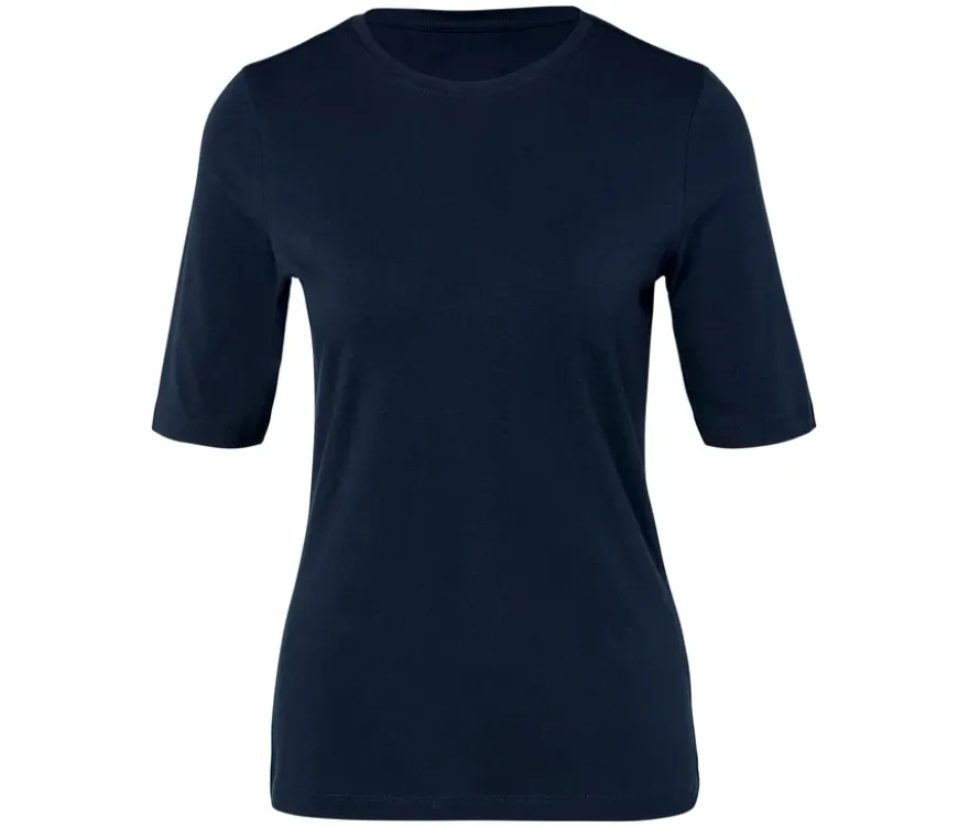 Basic Halbarmshirt, dunkelblau