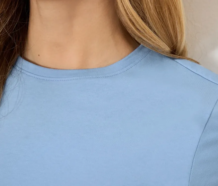 Basic Halbarmshirt, hellblau