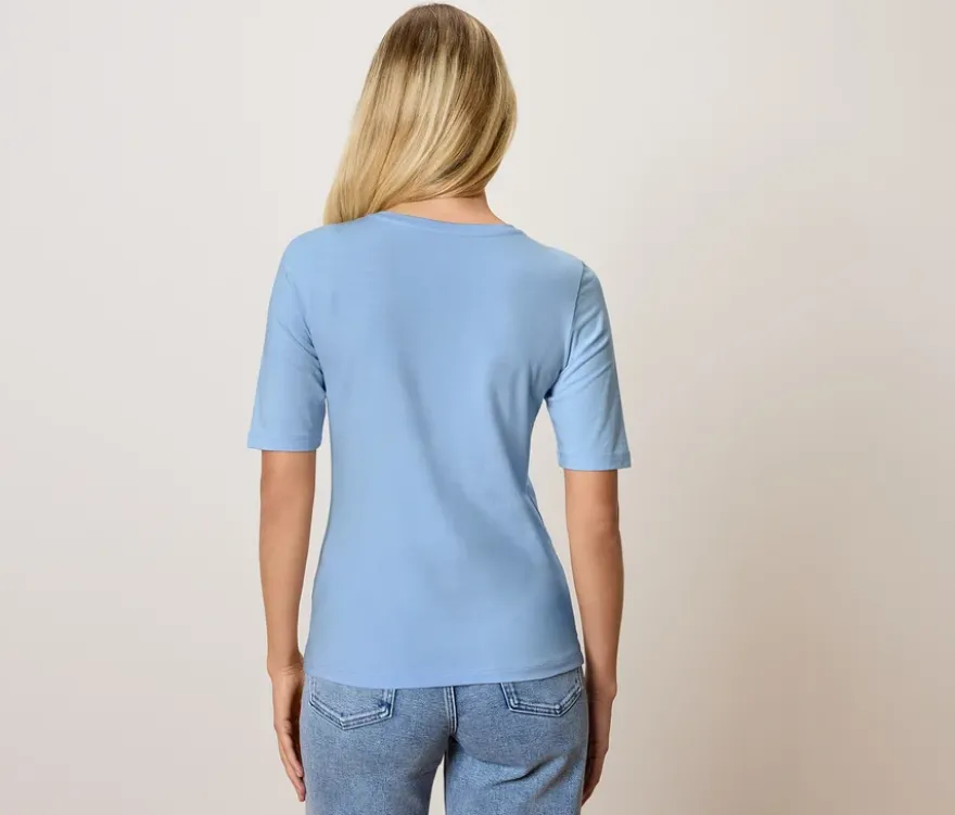 Basic Halbarmshirt, hellblau