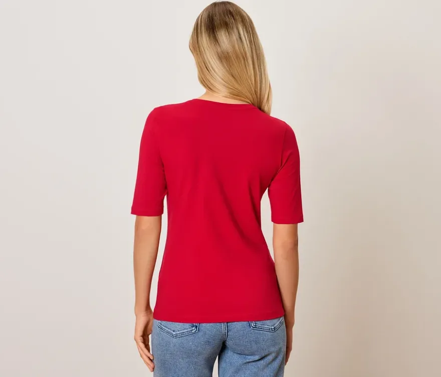 Basic Halbarmshirt, rot