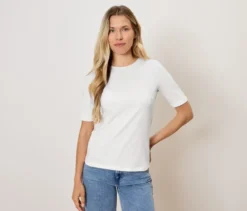 Basic Halbarmshirt, weiß