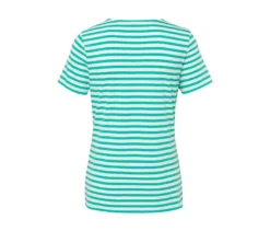 Basic T-Shirt, aqua-weiß gestreift