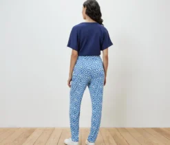 Bedruckte Jerseyhose, blau