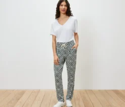 Bedruckte Jerseyhose, grün