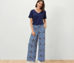 Bedruckte Palazzohose, blau