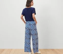 Bedruckte Palazzohose, blau