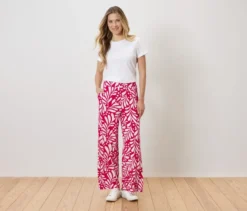 Bedruckte Palazzohose, pink