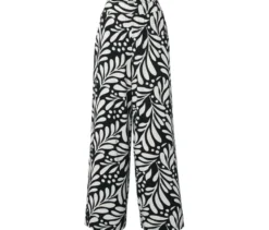 Bedruckte Palazzohose, schwarz