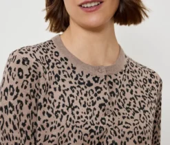 Bedruckter Feinstrick-Cardigan