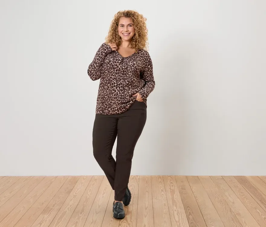Bedrucktes Blusenshirt aus Modal-Mix