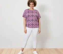 Bedrucktes Blusenshirt, berry