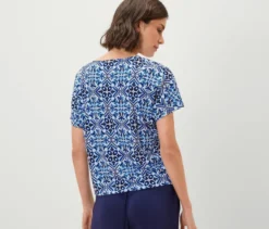 Bedrucktes Blusenshirt, blau