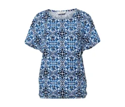Bedrucktes Blusenshirt, blau