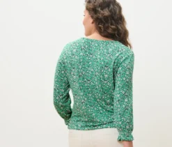 Bedrucktes Blusenshirt, grün
