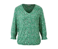 Bedrucktes Blusenshirt, grün