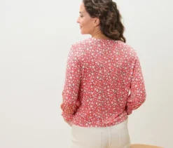 Bedrucktes Blusenshirt, koralle